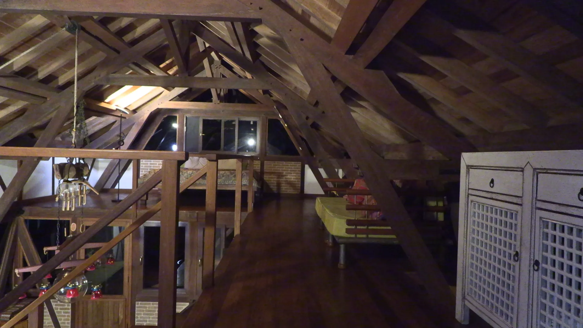 Upstairs corridor beneath the living roof of the Owner House