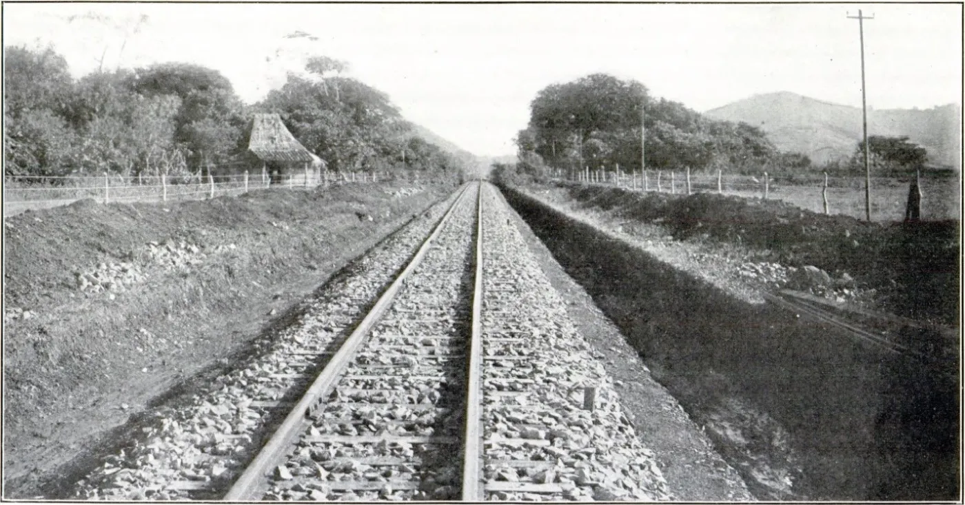 The 'Boquete Line' railway track north of David, in 1925