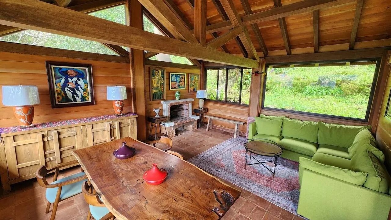 The dining room at Wild on the Farm, set for a meal