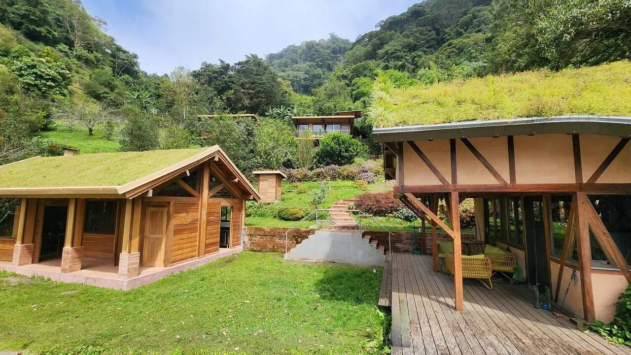 Aerial view of the farm property in the cloud forest